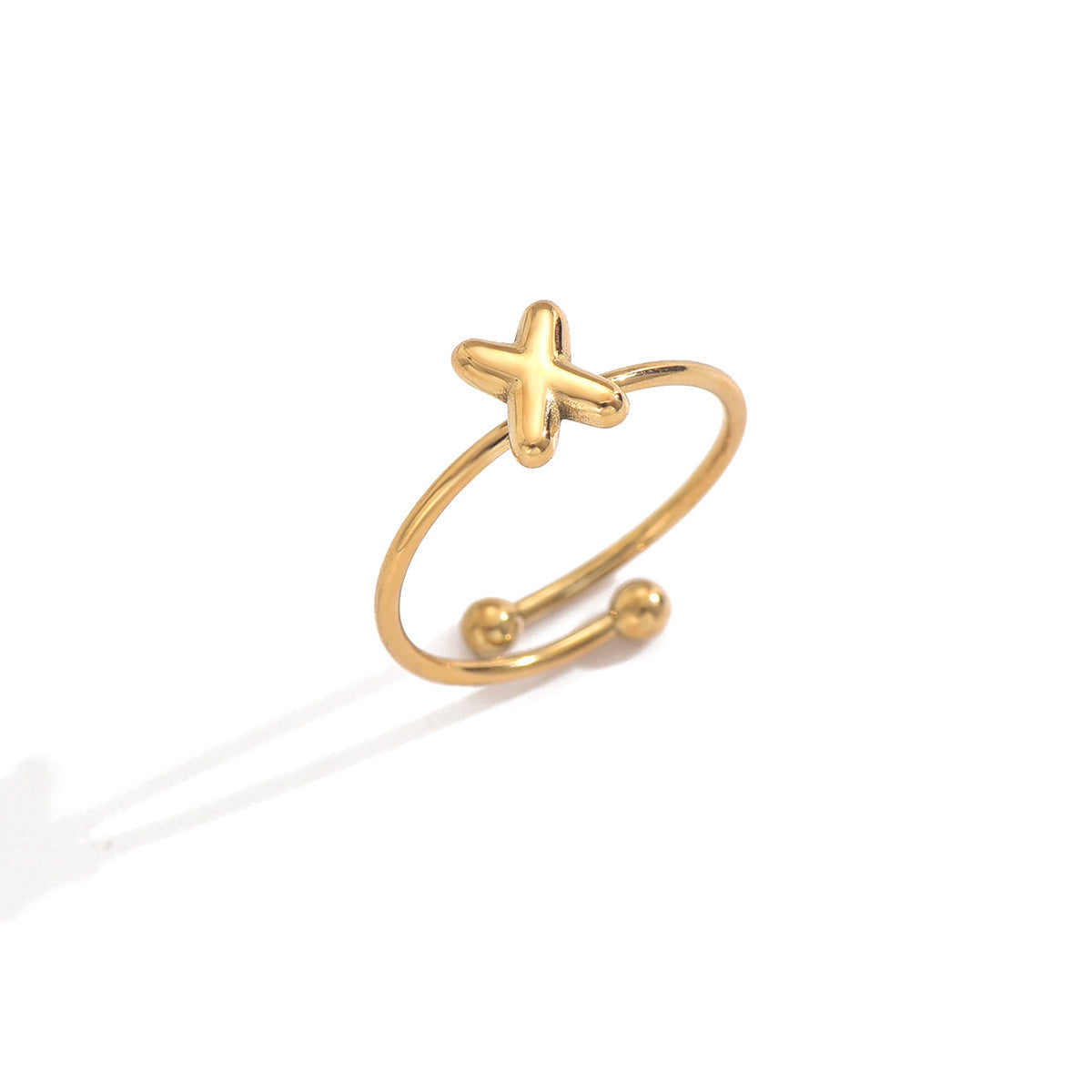 Luxe Initial Ring – 18K Gold Plated Minimalist Charm