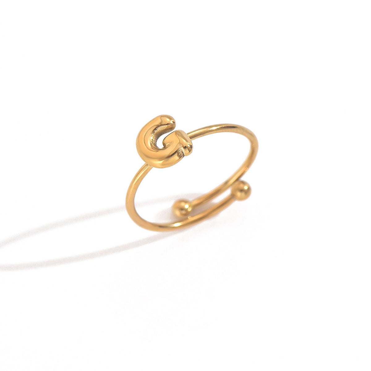 Luxe Initial Ring – 18K Gold Plated Minimalist Charm