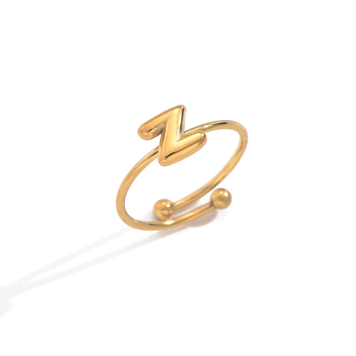 Luxe Initial Ring – 18K Gold Plated Minimalist Charm