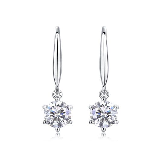 Jumping Wind Inlaid Moissanite Silver Earrings Luxury Fashion Diamond Earrings