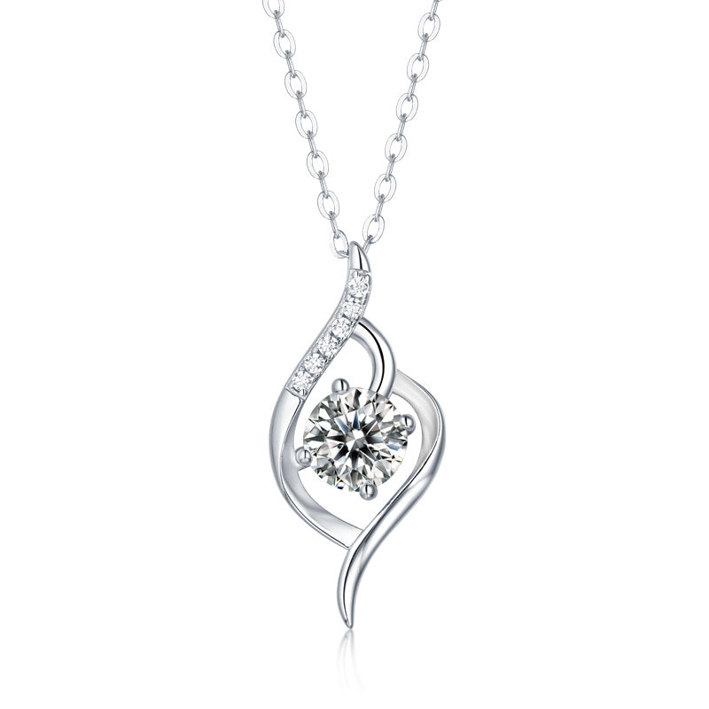 Urban Spark – Twisted Wave Moissanite Pendant Necklace