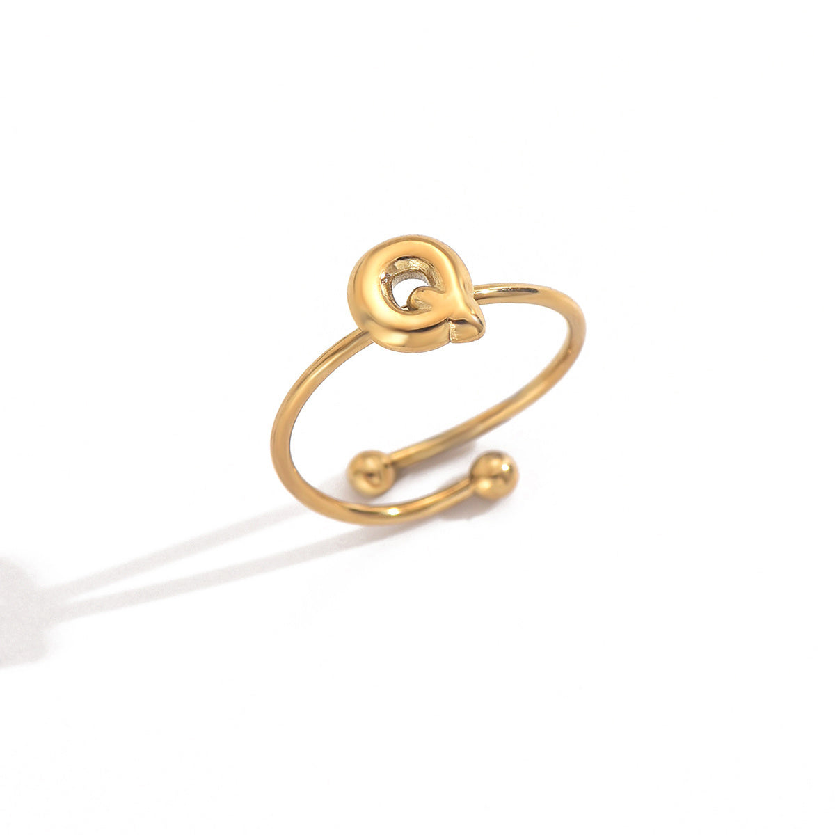 Luxe Initial Ring – 18K Gold Plated Minimalist Charm