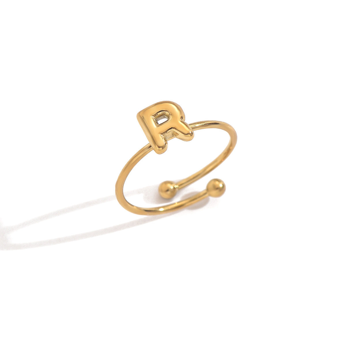 Luxe Initial Ring – 18K Gold Plated Minimalist Charm