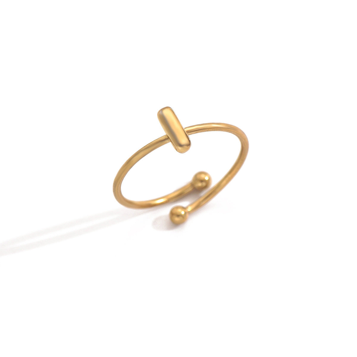 Luxe Initial Ring – 18K Gold Plated Minimalist Charm
