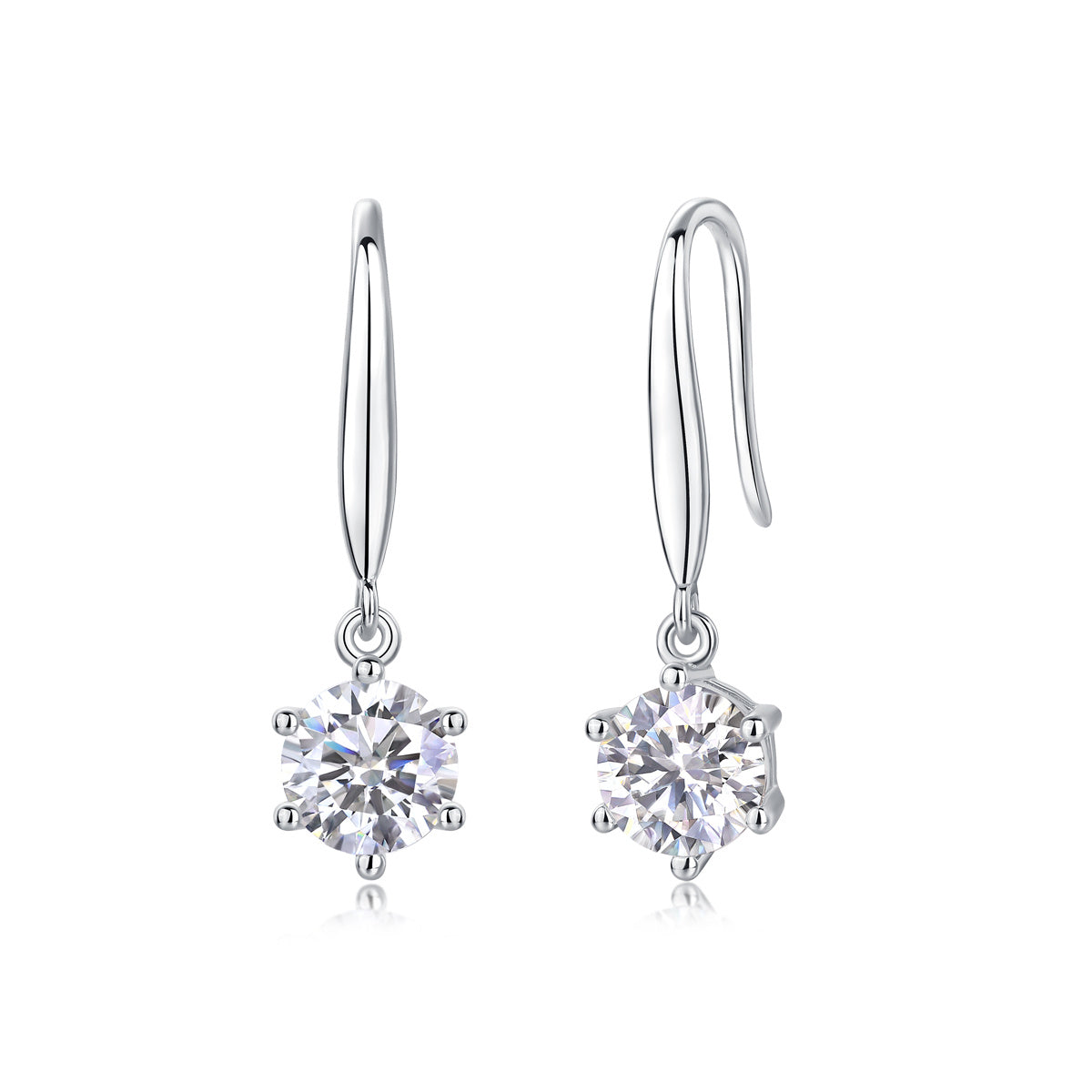 Jumping Wind Inlaid Moissanite Silver Earrings Luxury Fashion Diamond Earrings