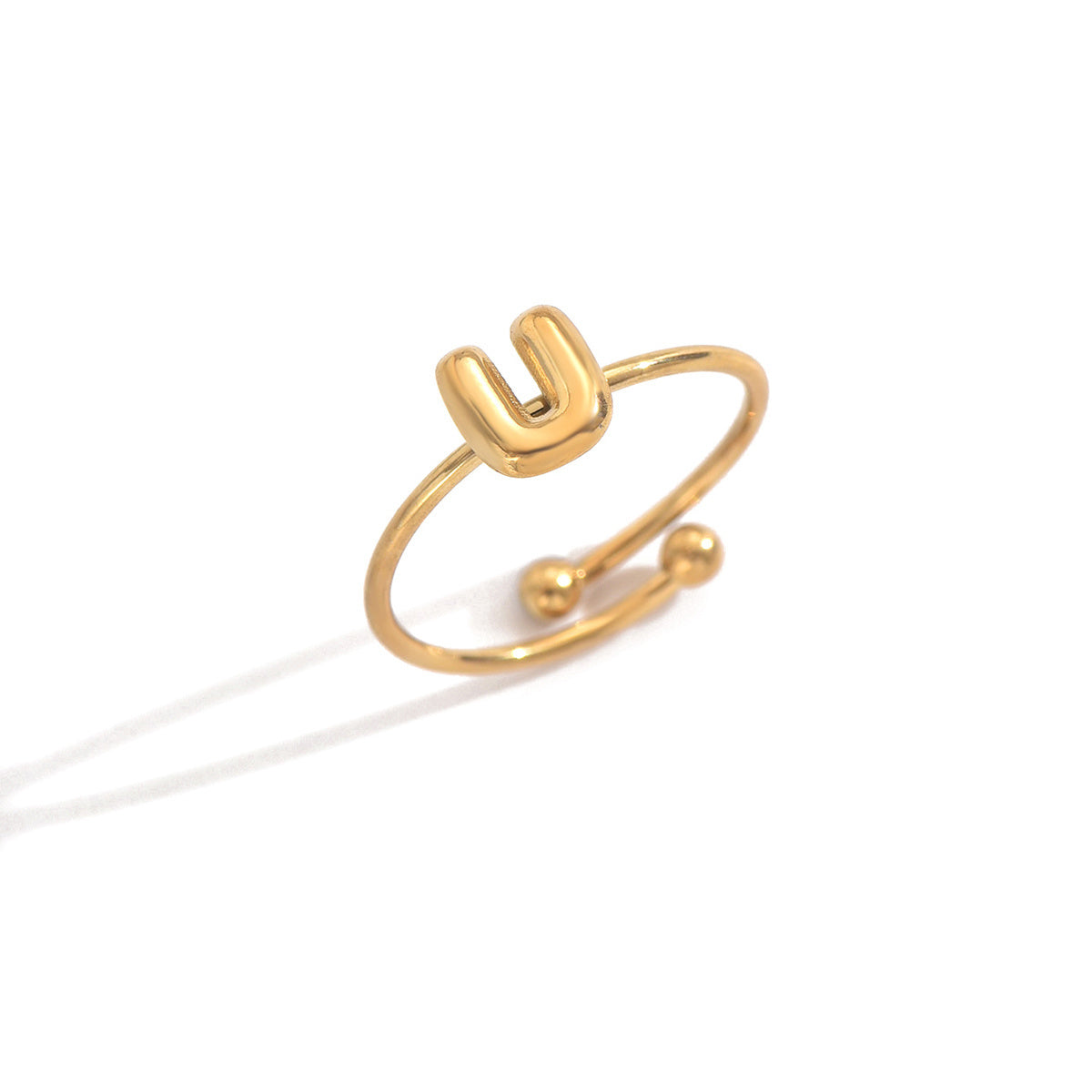 Luxe Initial Ring – 18K Gold Plated Minimalist Charm