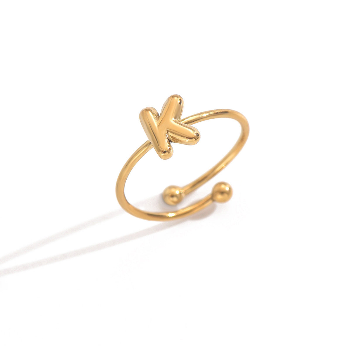 Luxe Initial Ring – 18K Gold Plated Minimalist Charm