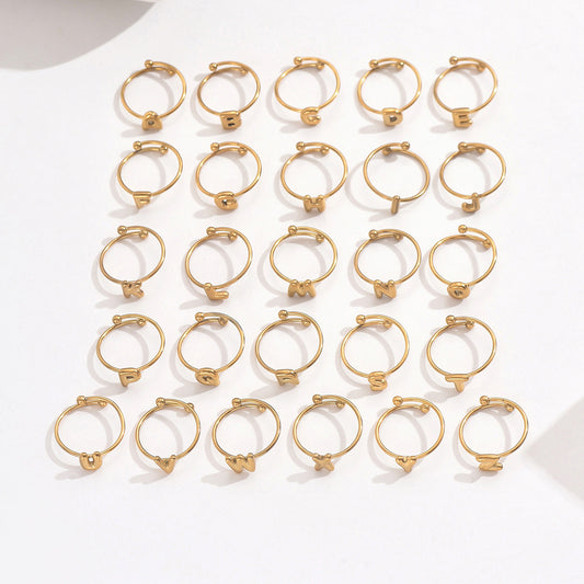 Luxe Initial Ring – 18K Gold Plated Minimalist Charm