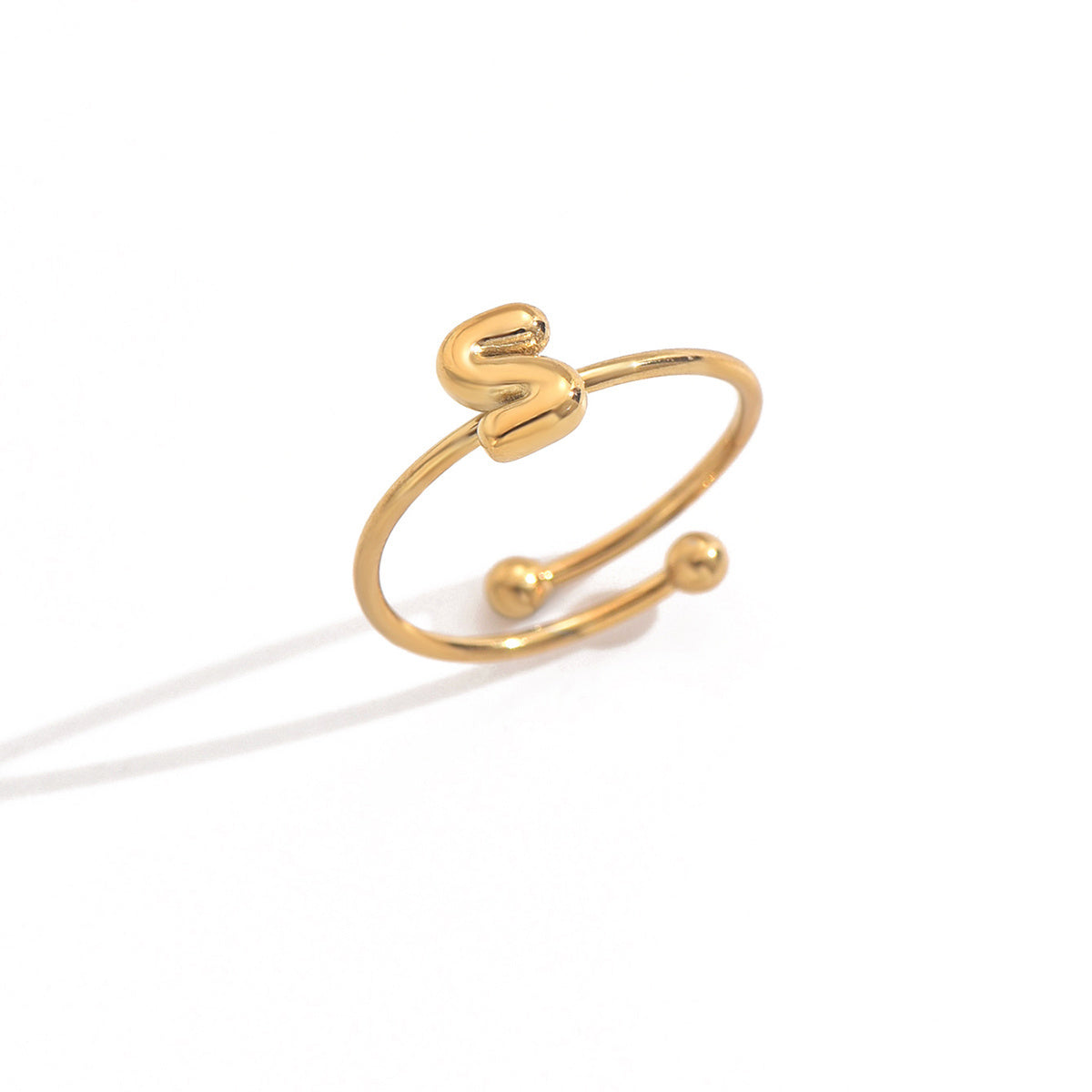 Luxe Initial Ring – 18K Gold Plated Minimalist Charm