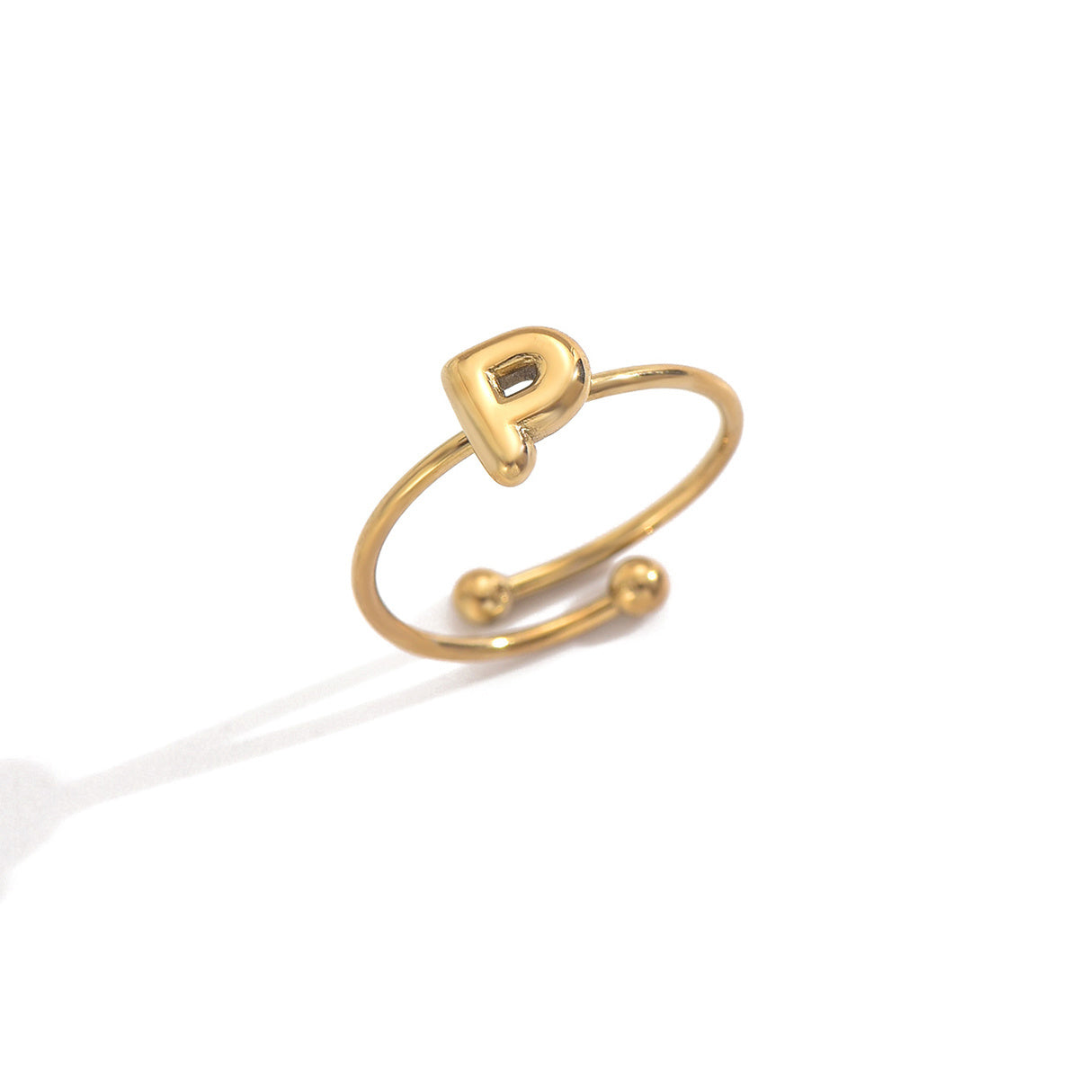 Luxe Initial Ring – 18K Gold Plated Minimalist Charm