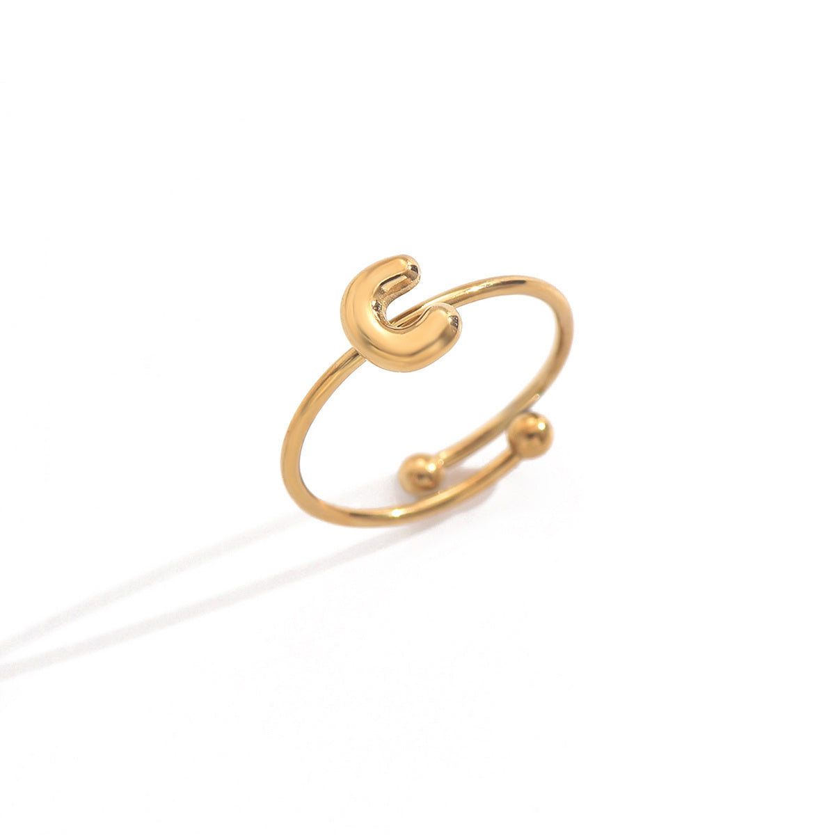 Luxe Initial Ring – 18K Gold Plated Minimalist Charm