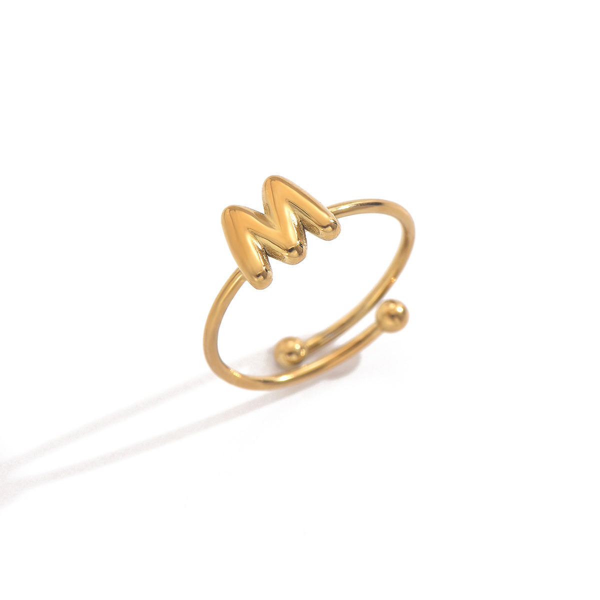 Luxe Initial Ring – 18K Gold Plated Minimalist Charm