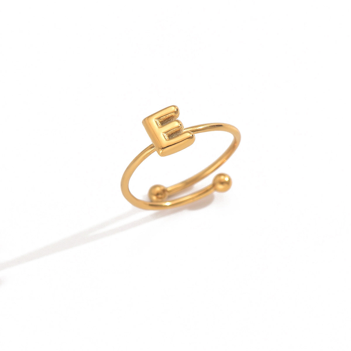 Luxe Initial Ring – 18K Gold Plated Minimalist Charm