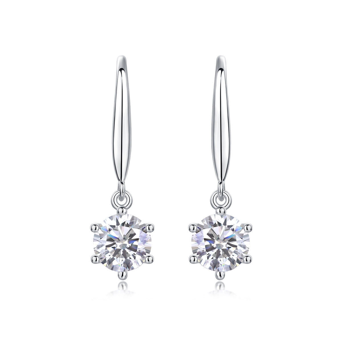 Jumping Wind Inlaid Moissanite Silver Earrings Luxury Fashion Diamond Earrings