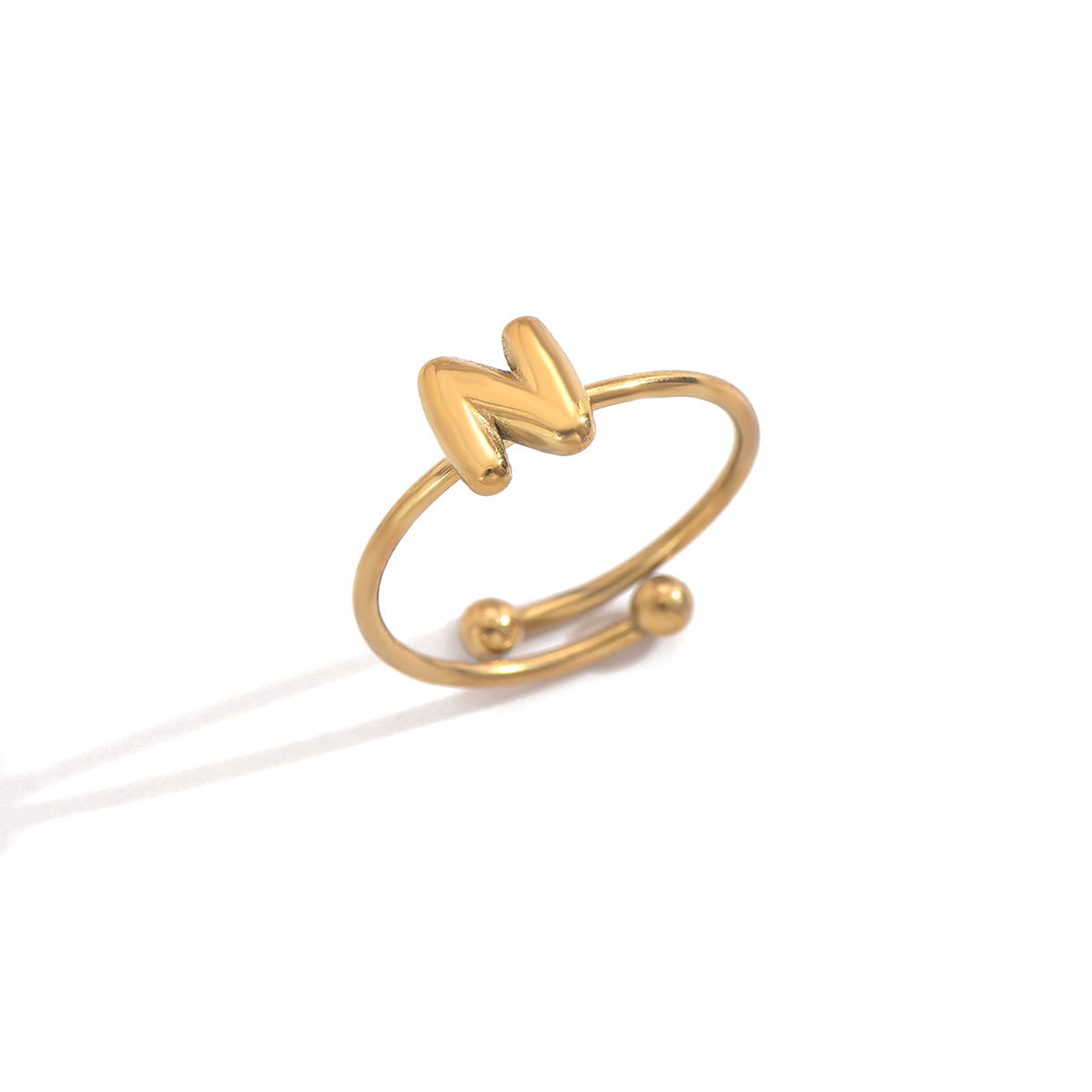 Luxe Initial Ring – 18K Gold Plated Minimalist Charm