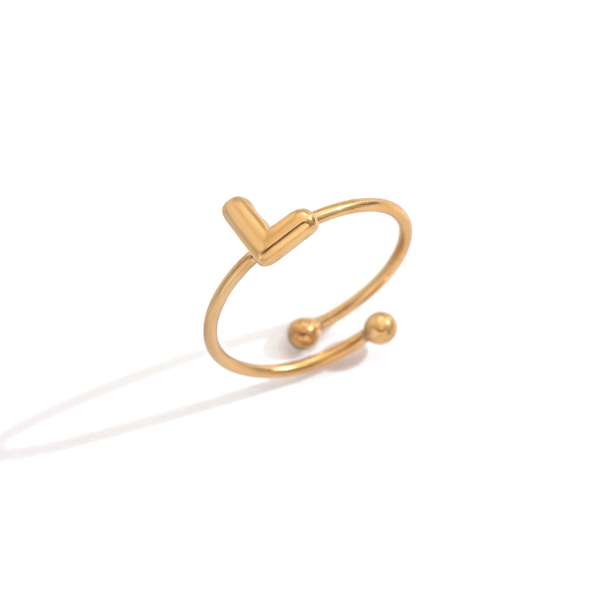 Luxe Initial Ring – 18K Gold Plated Minimalist Charm