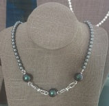 Crystal Pearl Drop Necklace – Elegant Copper Chain