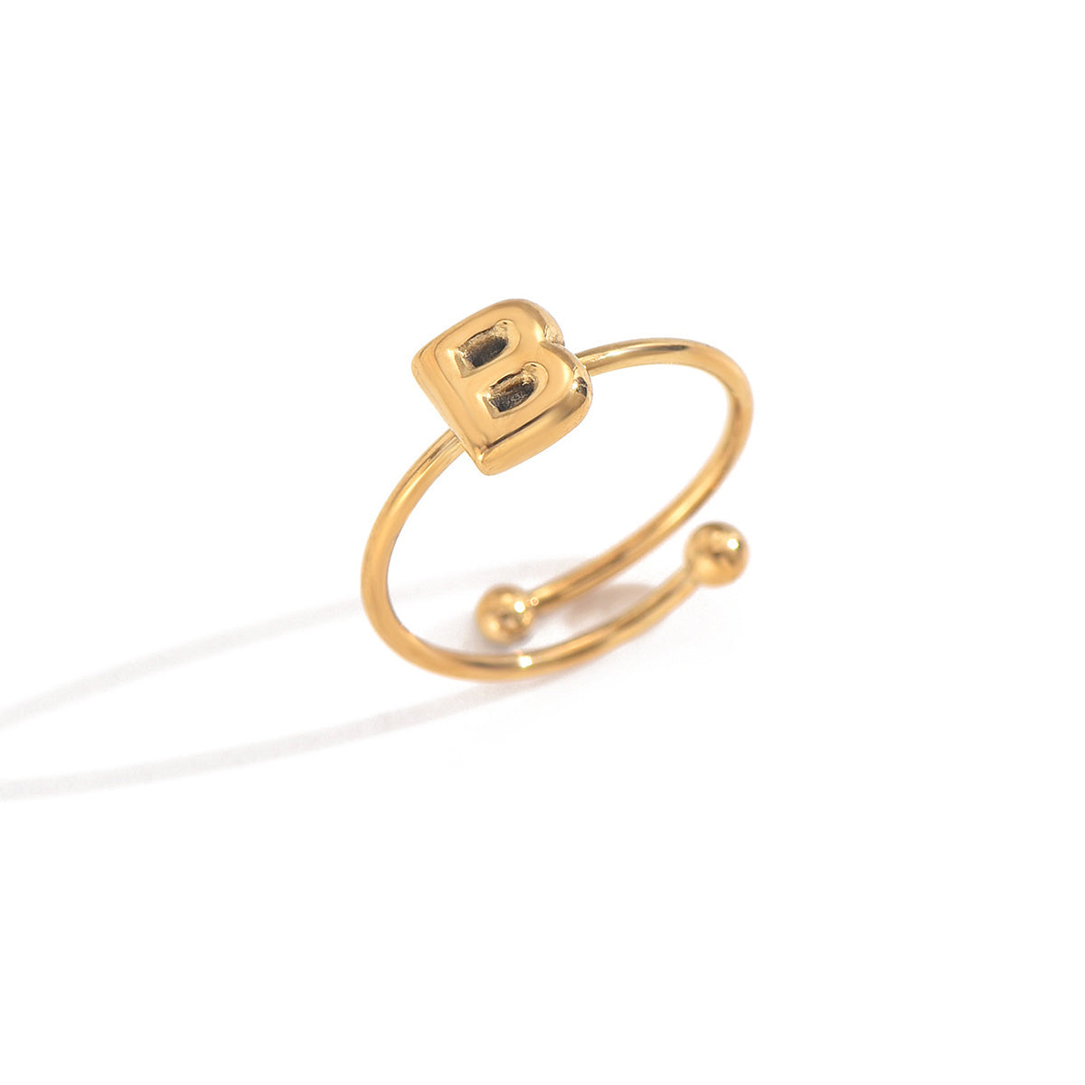 Luxe Initial Ring – 18K Gold Plated Minimalist Charm