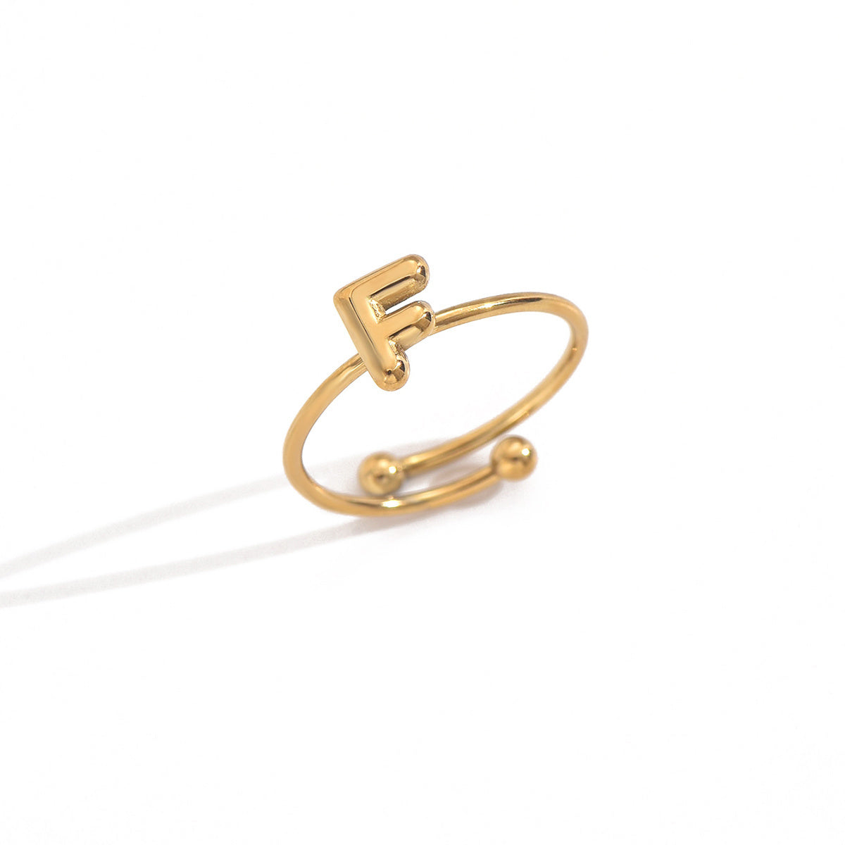 Luxe Initial Ring – 18K Gold Plated Minimalist Charm