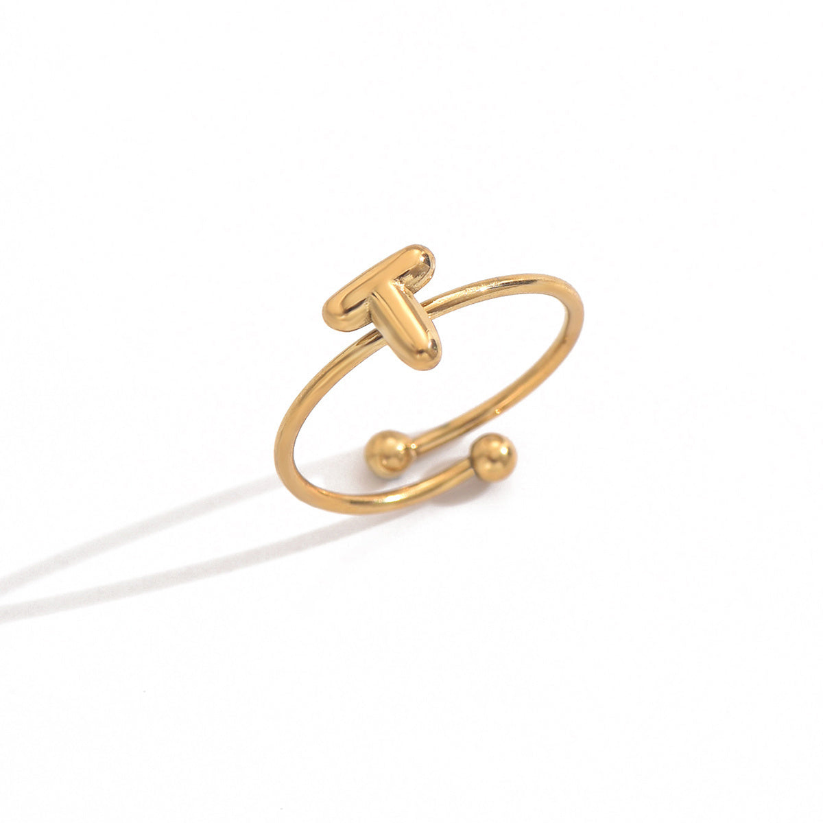 Luxe Initial Ring – 18K Gold Plated Minimalist Charm
