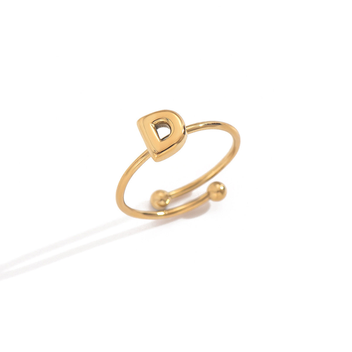 Luxe Initial Ring – 18K Gold Plated Minimalist Charm