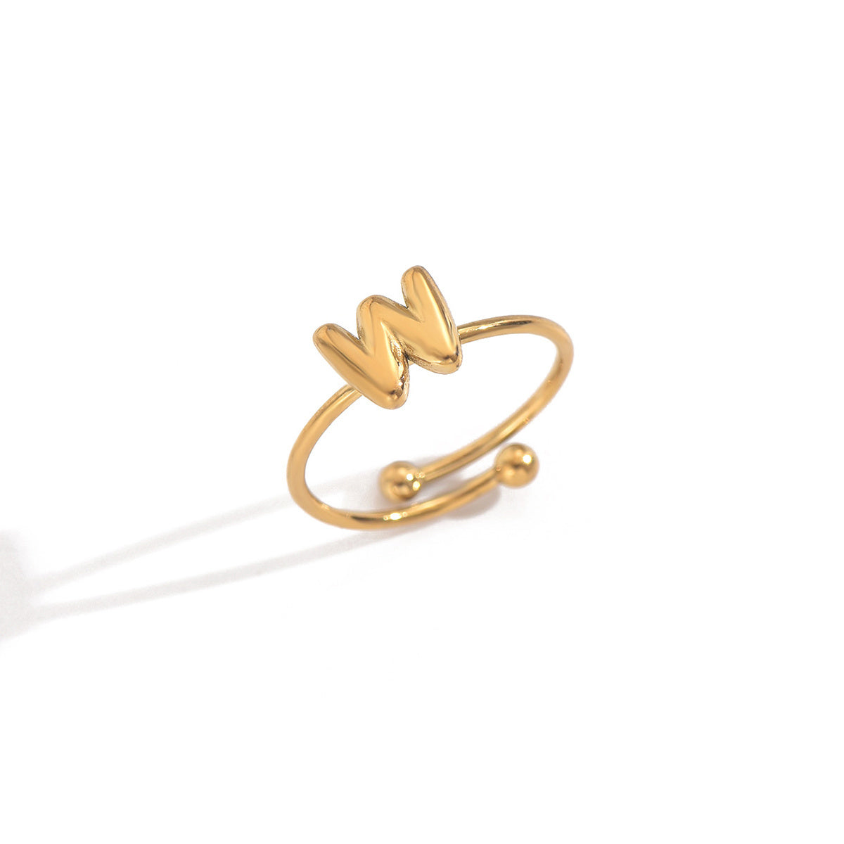 Luxe Initial Ring – 18K Gold Plated Minimalist Charm